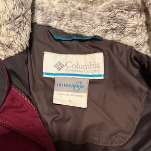 Columbia Burgundy Jacket with Faux Fur Interior
